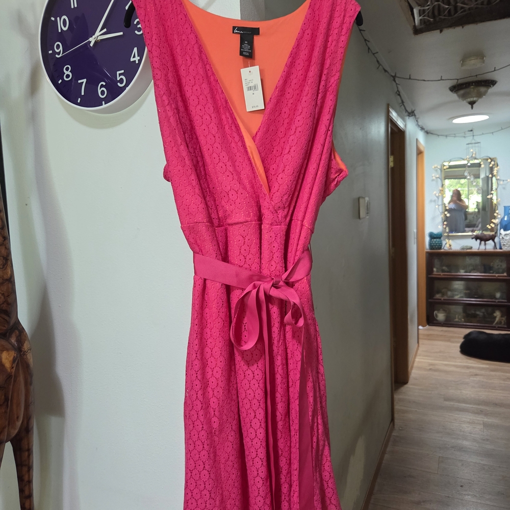 Lane Bryant Elegant Pink Lace Dress